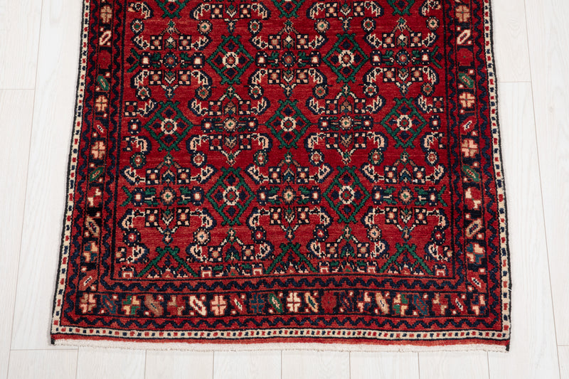 12' 10" x 3' 3" Excellent Hand-Knotted Vintage Tribal Runner Rug
