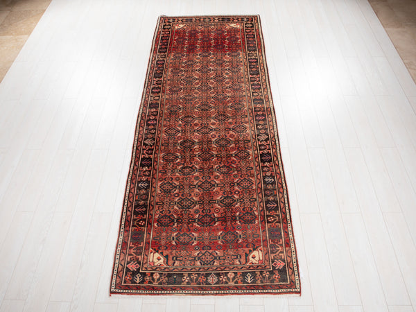 10' 6" x 3' 11" Excellent Hand-Knotted Vintage Tribal Runner Rug - Yasi & Fara 