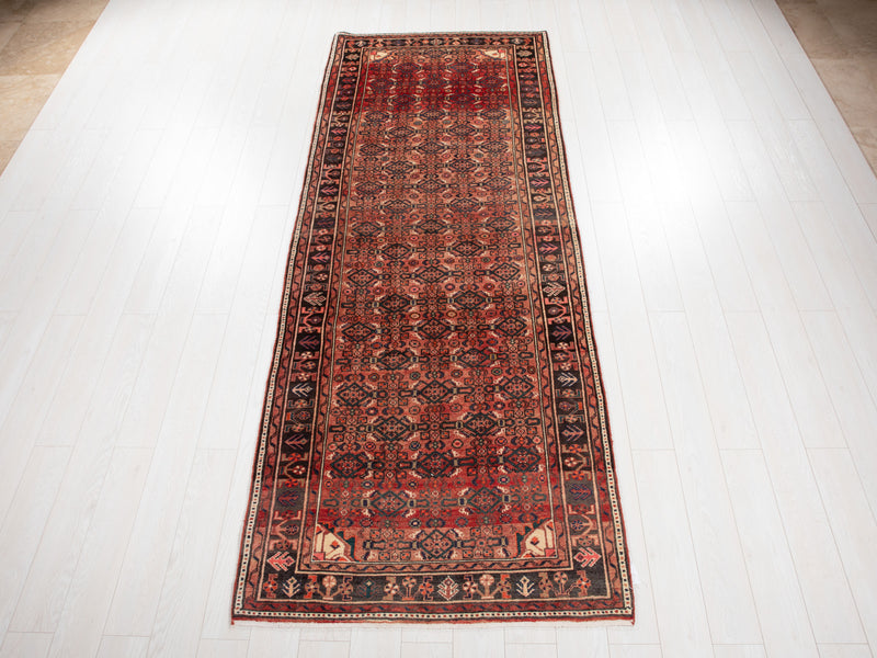 10' 6" x 3' 11" Excellent Hand-Knotted Vintage Tribal Runner Rug - Yasi & Fara 
