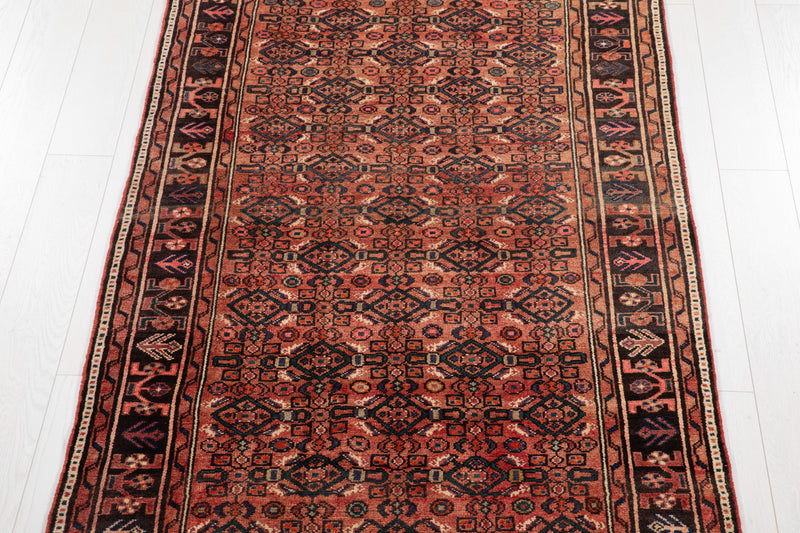 10' 6" x 3' 11" Excellent Hand-Knotted Vintage Tribal Runner Rug - Yasi & Fara 