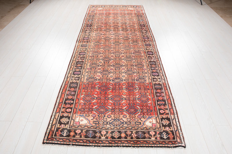 10' 6" x 3' 11" Excellent Hand-Knotted Vintage Tribal Runner Rug - Yasi & Fara 