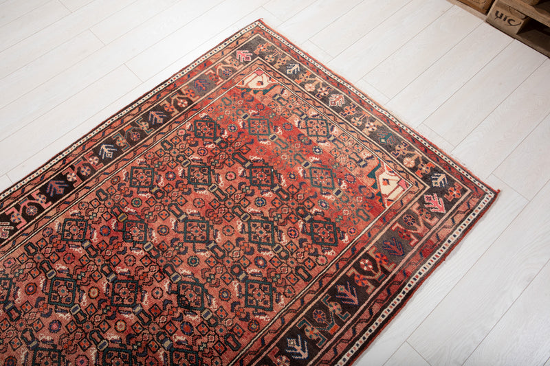 10' 6" x 3' 11" Excellent Hand-Knotted Vintage Tribal Runner Rug - Yasi & Fara 