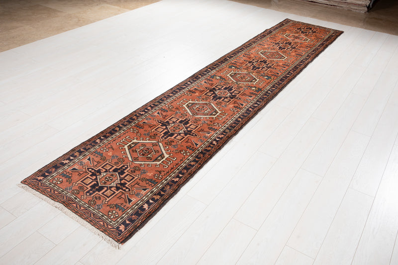 12' 5" x 2' 6" Excellent Hand-Knotted Vintage Tribal Runner Rug - Yasi & Fara 