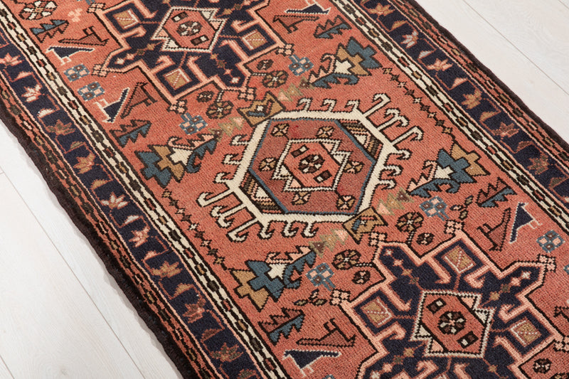 12' 5" x 2' 6" Excellent Hand-Knotted Vintage Tribal Runner Rug - Yasi & Fara 