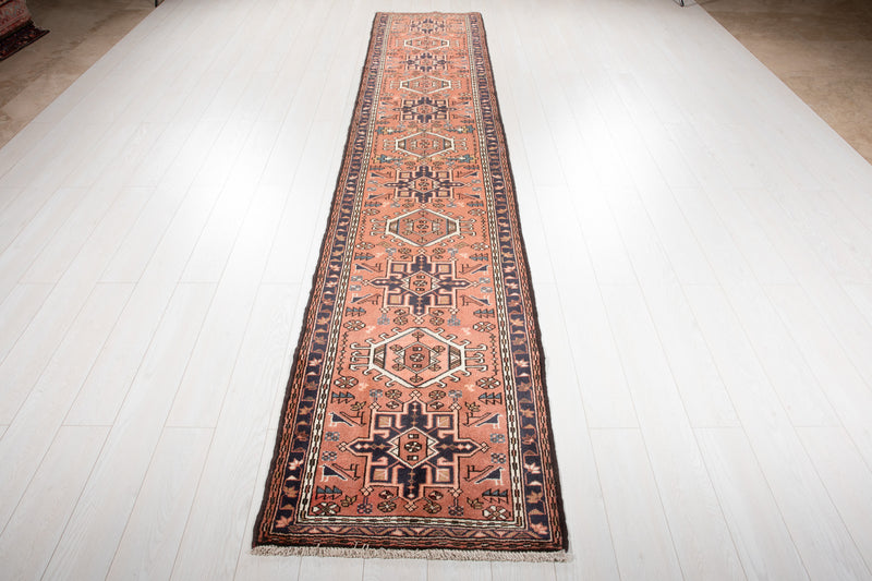 12' 5" x 2' 6" Excellent Hand-Knotted Vintage Tribal Runner Rug - Yasi & Fara 