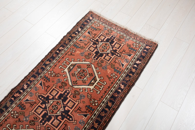 12' 5" x 2' 6" Excellent Hand-Knotted Vintage Tribal Runner Rug - Yasi & Fara 