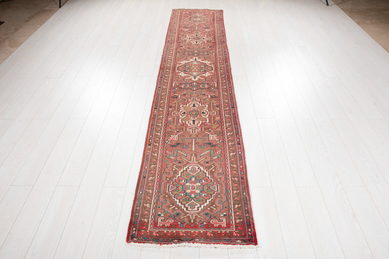 10' 9" x 2' 3" Excellent Hand-Knotted Vintage Tribal Runner Rug - Yasi & Fara 