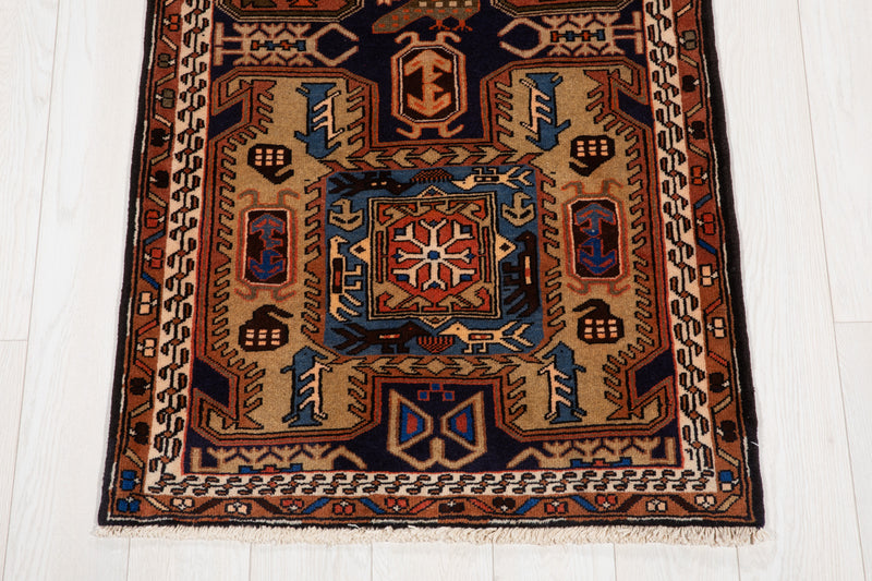 10' 7" x 2' 7" Excellent Hand-Knotted Vintage Collectible Tribal Runner Rug - Yasi & Fara 