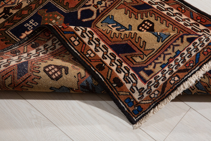 10' 7" x 2' 7" Excellent Hand-Knotted Vintage Collectible Tribal Runner Rug - Yasi & Fara 