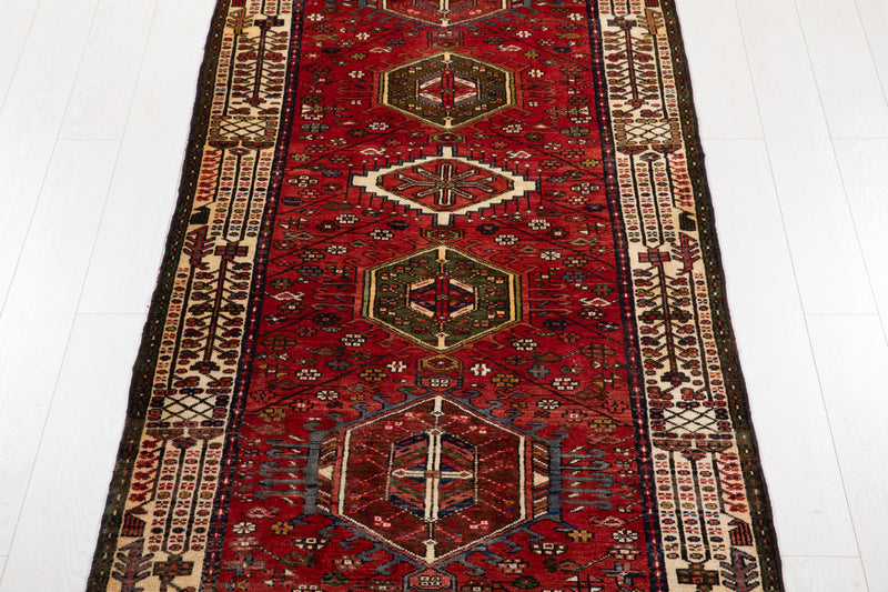 14' 5" x 3' 11" Excellent Hand-Knotted Vintage Collectible Tribal Runner Rug - Yasi & Fara 