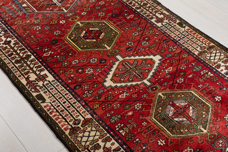 14' 5" x 3' 11" Excellent Hand-Knotted Vintage Collectible Tribal Runner Rug - Yasi & Fara 