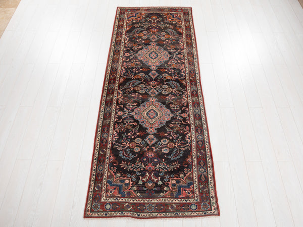 9'3" x 3'6" Excellent Hand-Knotted Vintage Tribal Runner Rug - Yasi & Fara 