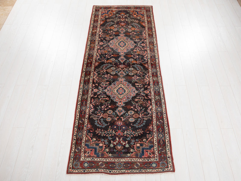 9'3" x 3'6" Excellent Hand-Knotted Vintage Tribal Runner Rug - Yasi & Fara 