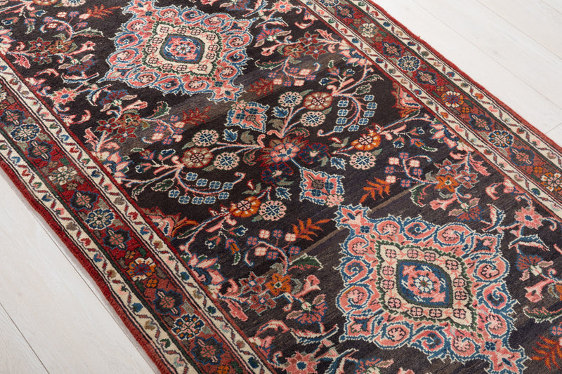 9'3" x 3'6" Excellent Hand-Knotted Vintage Tribal Runner Rug - Yasi & Fara 