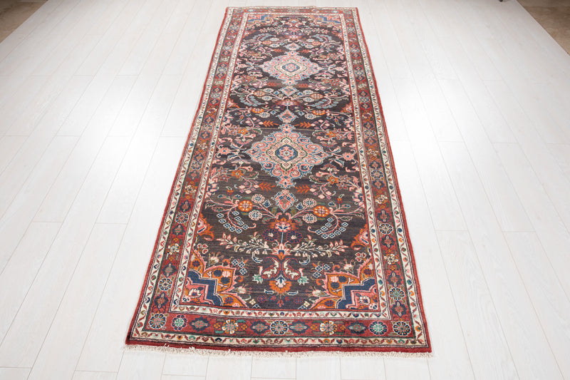9'3" x 3'6" Excellent Hand-Knotted Vintage Tribal Runner Rug - Yasi & Fara 