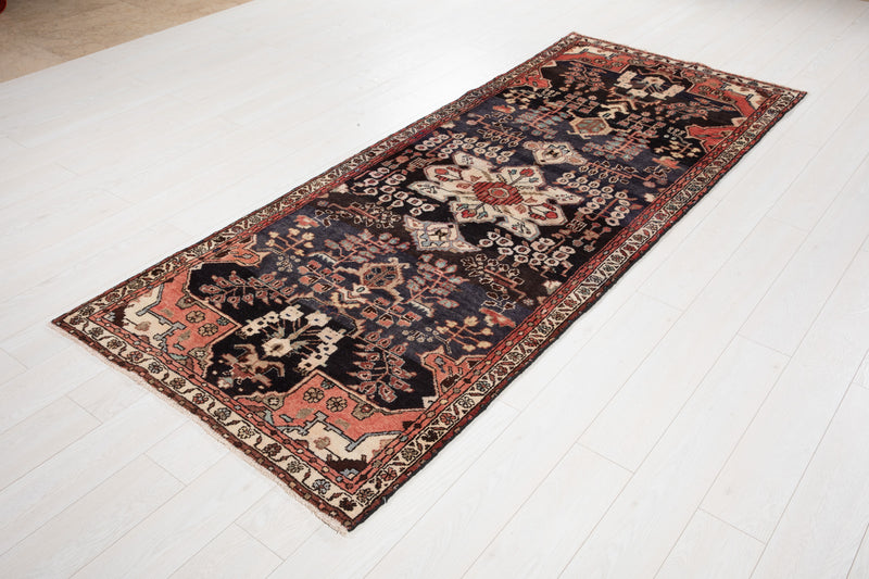 8'11" x 3'6" Excellent Hand-Knotted Vintage Tribal Runner Rug - Yasi & Fara 