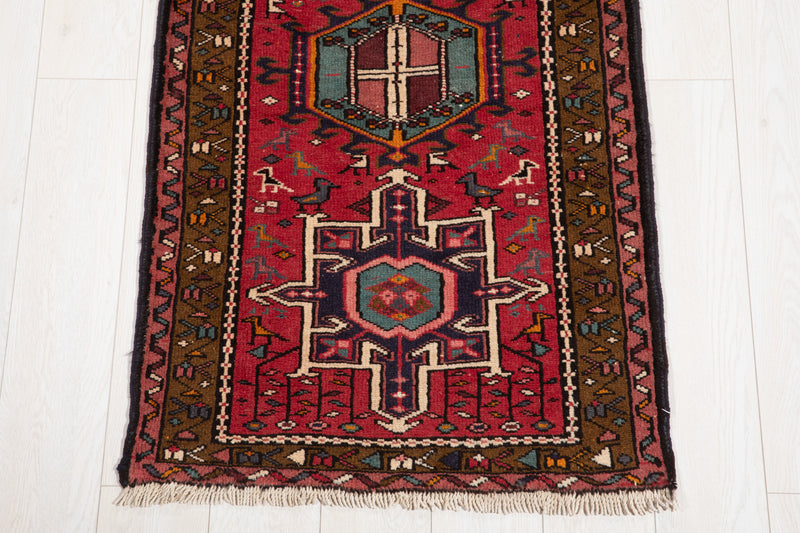 12' 10" x 2' 4" Excellent Hand-Knotted Vintage Tribal Runner Rug - Yasi & Fara 