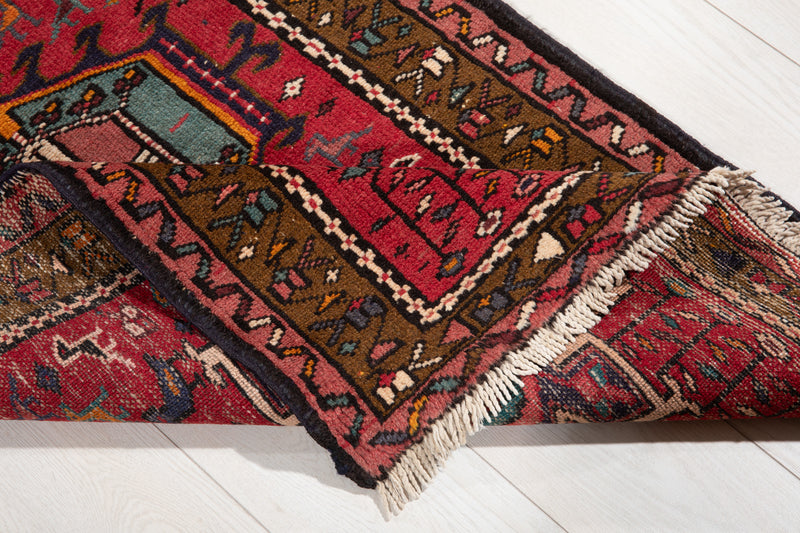 12' 10" x 2' 4" Excellent Hand-Knotted Vintage Tribal Runner Rug - Yasi & Fara 