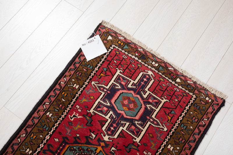 12' 10" x 2' 4" Excellent Hand-Knotted Vintage Tribal Runner Rug - Yasi & Fara 