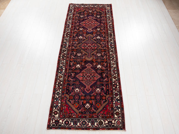 10' 2" x 3' 6" Excellent Hand-Knotted Vintage Tribal Runner Rug - Yasi & Fara 