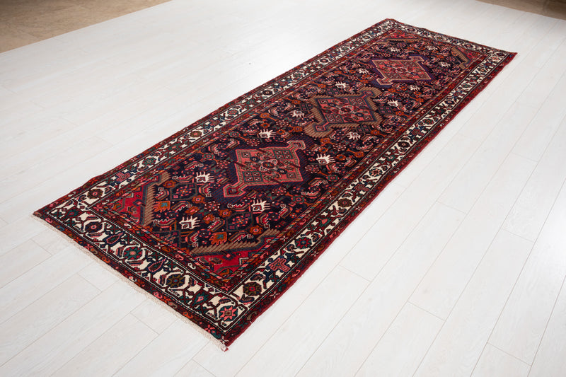 10' 2" x 3' 6" Excellent Hand-Knotted Vintage Tribal Runner Rug - Yasi & Fara 