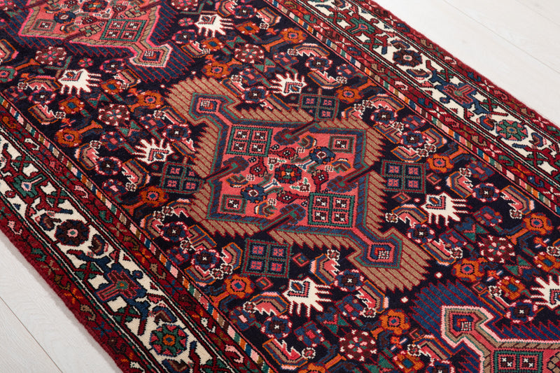 10' 2" x 3' 6" Excellent Hand-Knotted Vintage Tribal Runner Rug - Yasi & Fara 