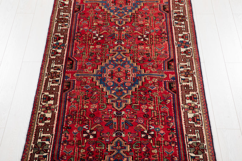 13' 6" x 3' 8" Excellent Hand-Knotted Vintage Tribal Runner Rug - Yasi & Fara 