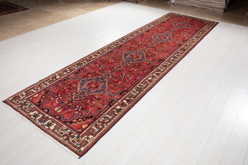 13' 6" x 3' 8" Excellent Hand-Knotted Vintage Tribal Runner Rug - Yasi & Fara 