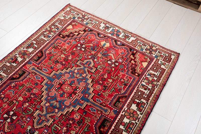 13' 6" x 3' 8" Excellent Hand-Knotted Vintage Tribal Runner Rug - Yasi & Fara 