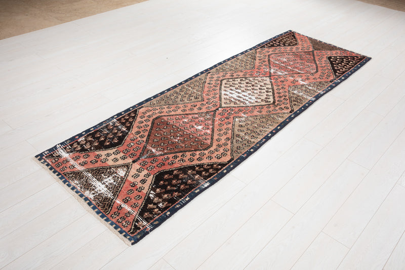 9'1" x 2'10" Excellent Hand-Knotted Antique Distressed Tribal Runner Rug - Yasi & Fara 