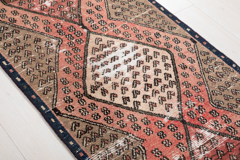 9'1" x 2'10" Excellent Hand-Knotted Antique Distressed Tribal Runner Rug - Yasi & Fara 