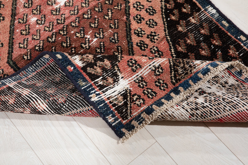 9'1" x 2'10" Excellent Hand-Knotted Antique Distressed Tribal Runner Rug - Yasi & Fara 