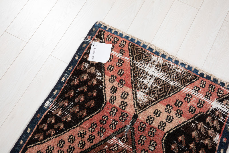 9'1" x 2'10" Excellent Hand-Knotted Antique Distressed Tribal Runner Rug - Yasi & Fara 