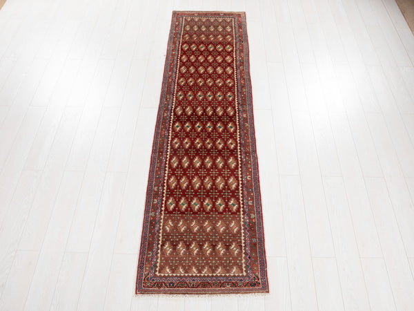 9'3" x 2'4" Excellent Hand-Knotted Vintage Tribal Runner Rug - Yasi & Fara 