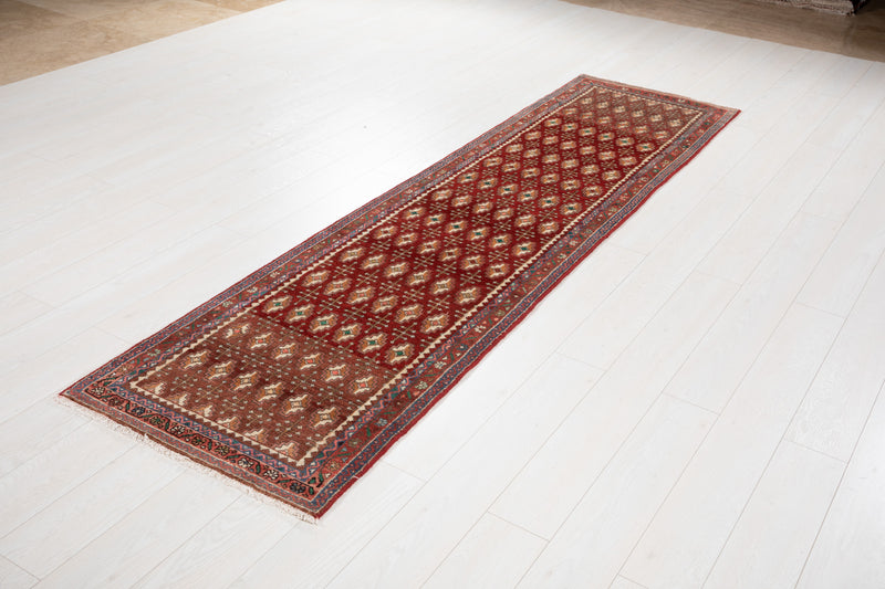 9'3" x 2'4" Excellent Hand-Knotted Vintage Tribal Runner Rug - Yasi & Fara 