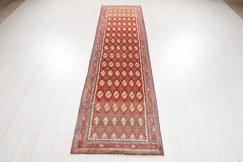 9'3" x 2'4" Excellent Hand-Knotted Vintage Tribal Runner Rug - Yasi & Fara 