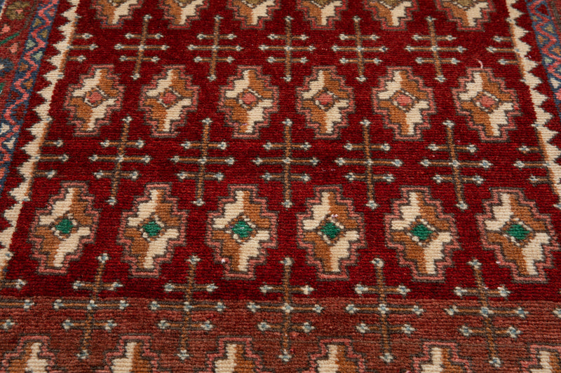9'3" x 2'4" Excellent Hand-Knotted Vintage Tribal Runner Rug - Yasi & Fara 