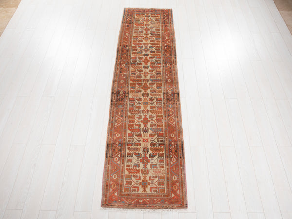 9'7" x 2'6" Excellent Hand-Knotted Vintage Tribal Runner Rug - Yasi & Fara 
