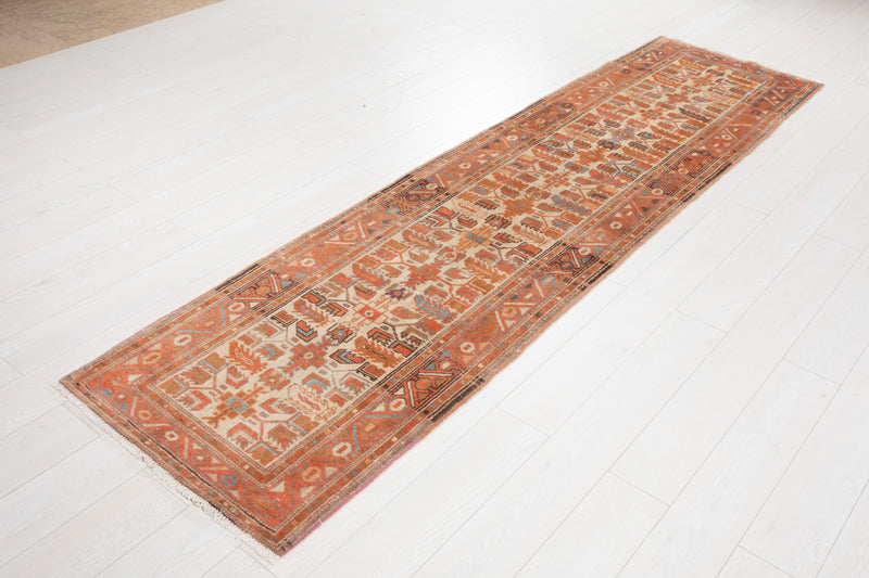 9'7" x 2'6" Excellent Hand-Knotted Vintage Tribal Runner Rug - Yasi & Fara 