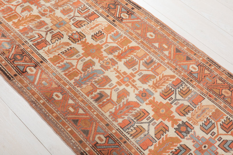 9'7" x 2'6" Excellent Hand-Knotted Vintage Tribal Runner Rug - Yasi & Fara 