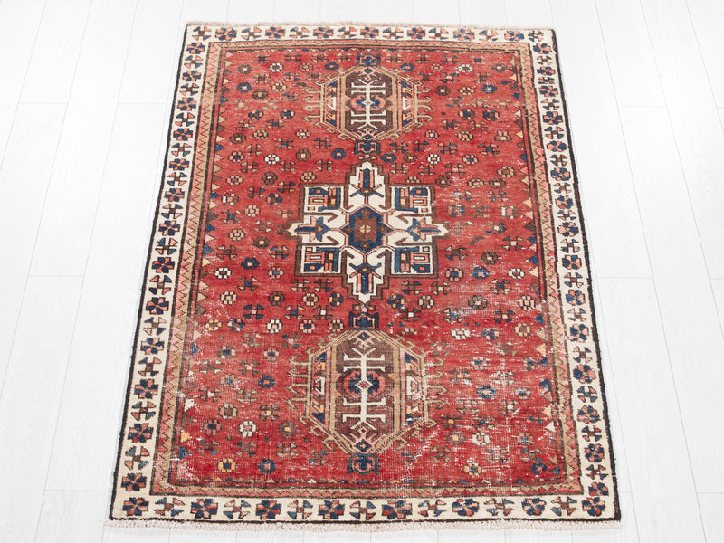 5' 4" x 3' 8" Excellent Hand-Knotted Antique Collectible Tribal Rug - Yasi & Fara 