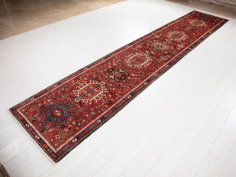 14' 4" x 2' 9" Excellent Hand-Knotted Vintage Tribal Runner Rug - Yasi & Fara 