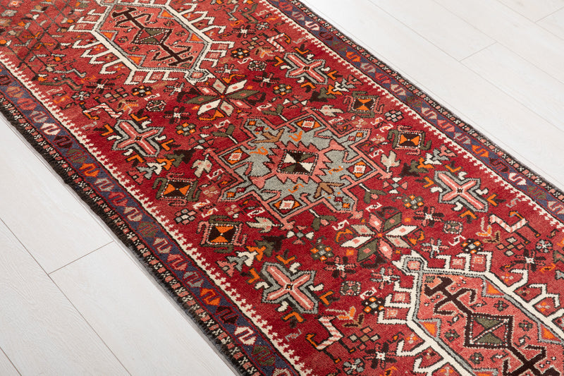 14' 4" x 2' 9" Excellent Hand-Knotted Vintage Tribal Runner Rug - Yasi & Fara 