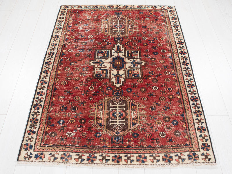 5' 4" x 3' 8" Excellent Hand-Knotted Antique Collectible Tribal Rug - Yasi & Fara 