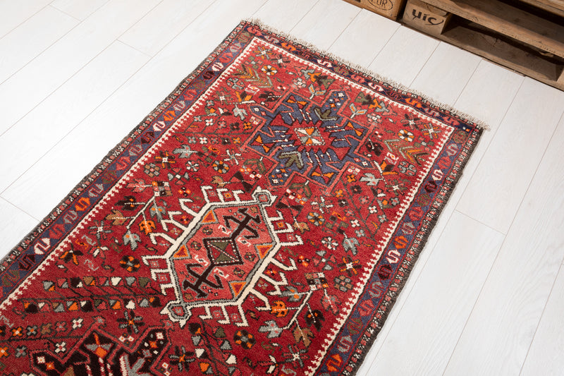 14' 4" x 2' 9" Excellent Hand-Knotted Vintage Tribal Runner Rug - Yasi & Fara 