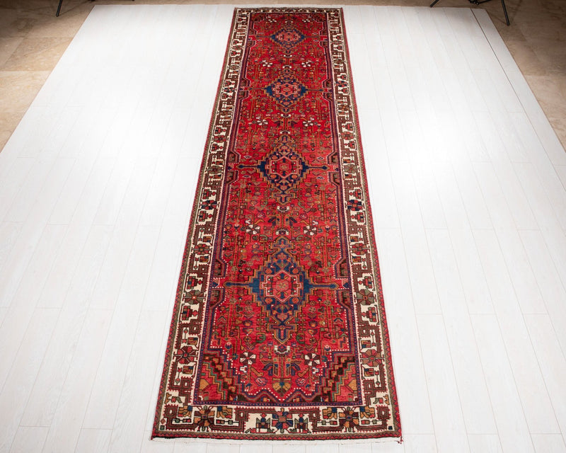 13' 8" x 3' 8" Excellent Hand-Knotted Vintage Collectible Tribal Runner Rug - Yasi & Fara 