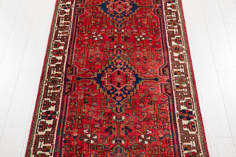 13' 8" x 3' 8" Excellent Hand-Knotted Vintage Collectible Tribal Runner Rug - Yasi & Fara 