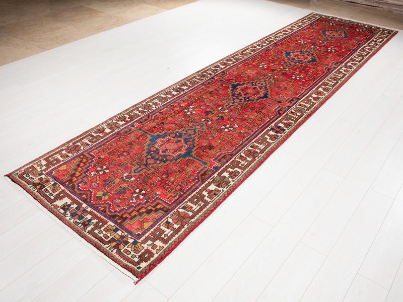 13' 8" x 3' 8" Excellent Hand-Knotted Vintage Collectible Tribal Runner Rug - Yasi & Fara 