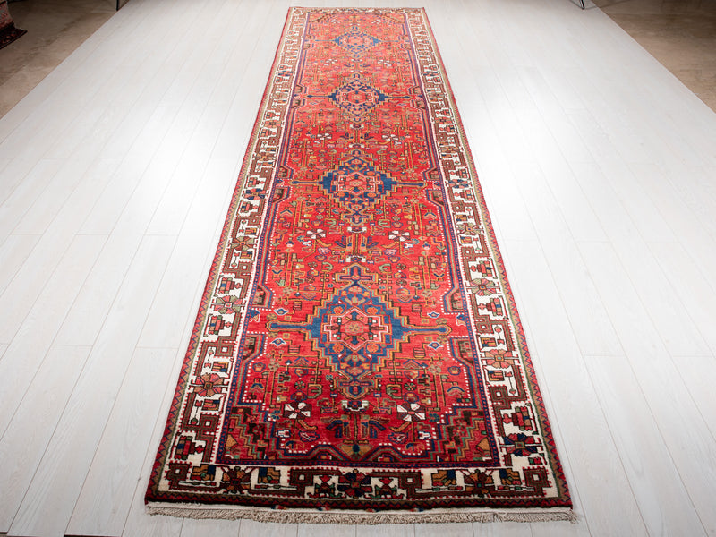 13' 8" x 3' 8" Excellent Hand-Knotted Vintage Collectible Tribal Runner Rug - Yasi & Fara 