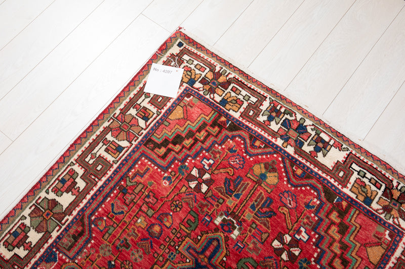 13' 8" x 3' 8" Excellent Hand-Knotted Vintage Collectible Tribal Runner Rug - Yasi & Fara 